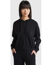 Benetton - Sweater With Hood And Drawstring - Lyst