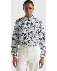 Benetton - Cropped Floral Jacket - Lyst