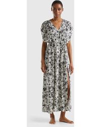 Benetton - Dress With Floral Print - Lyst