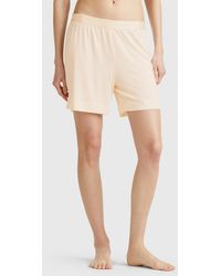 Benetton - Benetton, Pantalón Corto De Modal Elástico, Blanco Crema, Mujer - Lyst