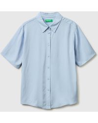Benetton - Benetton, Flowy 3/4 Sleeve Shirt - Lyst