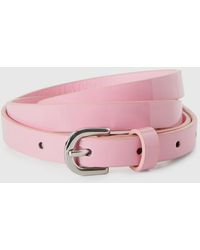 Benetton - Pastel Pink Low Waist Patent Belt - Lyst