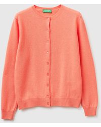 Benetton - Benetton, Crew Neck Cardigan - Lyst
