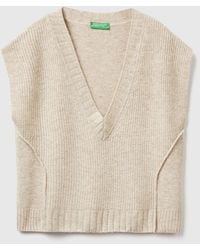 Benetton - Benetton, Gilet Con Scollo A V - Lyst