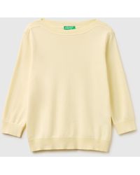 Benetton - Benetton, Light Sweater With Boat Neck - Lyst