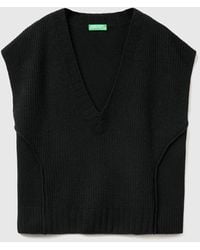 Benetton - Benetton, Gilet Con Scollo A V - Lyst