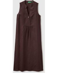 Benetton - Benetton, Long Dress 100% Linen - Lyst