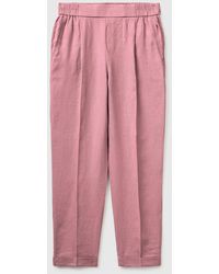 Benetton - Benetton, 100% Linen Cigarette Trousers - Lyst