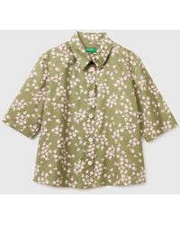 Benetton - Benetton, Short Sleeve Patterned Shirt - Lyst