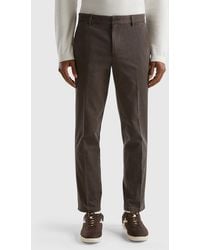 Benetton - Slim Fit Micro Patterned Chinos - Lyst