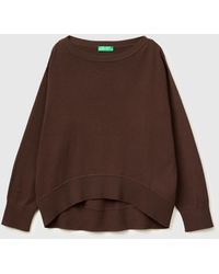 Benetton - Benetton, Premium Cotton Oversized Sweater - Lyst