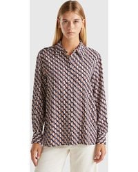 Benetton - Benetton, Flowy Patterned Shirt - Lyst