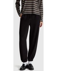 Benetton - Benetton, Pantalones Deportivos De Polar, Talla, Negro, Mujer - Lyst