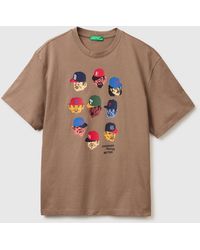Benetton - Benetton, Relaxed Fit T-Shirt With Print - Lyst