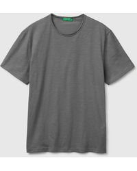 Benetton - Benetton, Slub Cotton T-Shirt - Lyst