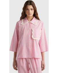 Benetton - Vichy Check Pattern Pyjama Jacket - Lyst
