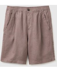 Benetton - Benetton, Pure Linen Bermuda Shorts - Lyst