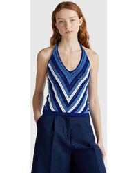 Benetton - Benetton, Striped Crochet Top - Lyst