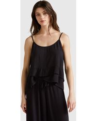 Benetton - Benetton, Flowy Top With Flounce - Lyst