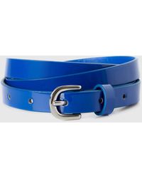 Benetton - Blue Low Waist Patent Belt - Lyst
