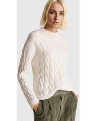 Benetton - Benetton, Cashmere Blend Sweater With Cable Knit - Lyst