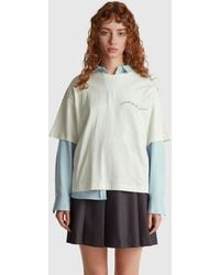 Benetton - Benetton, Maglietta Con Stampa Slogan, Taglia, Bianco Panna, Donna - Lyst