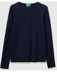 Benetton - Benetton, Slim Fit Long Sleeve T-Shirt - Lyst