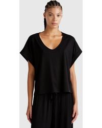 Benetton - Benetton, T-Shirt Mit Kastiger Passform, Schwarz - Lyst