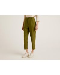 Pantaloni In Puro Lino di Benetton in Rosso | Lyst