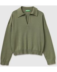 Benetton - Benetton, Premium Cotton Polo Neck Sweater - Lyst