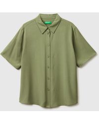 Benetton - Benetton, Flowy 3/4 Sleeve Shirt - Lyst