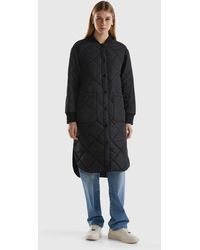 Benetton - Long Padded Jacket With Lightweight Padding - Lyst