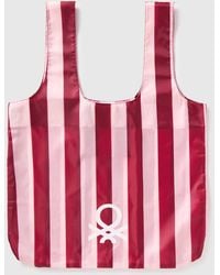 Benetton - Benetton, Bolso De Mano De Rayas Rosas Y Rojas, Talla, Rosa, Mujer - Lyst