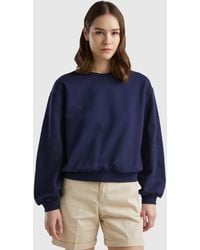 Benetton - Sweatshirt With Floral Embroidery - Lyst