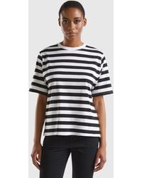 Benetton - T-shirt A Righe Comfort Fit - Lyst
