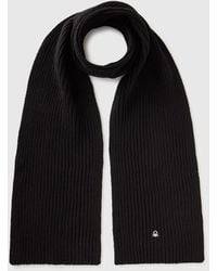 Benetton - Benetton, Schal Aus Wollmischung, Größe, Schwarz, Herren - Lyst