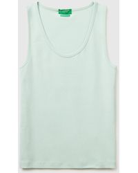 Benetton - Benetton, Slim Fit Ribbed Tank Top - Lyst