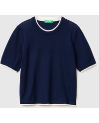 Benetton - Benetton, 100% Merino Wool Short-Sleeved Shirt - Lyst