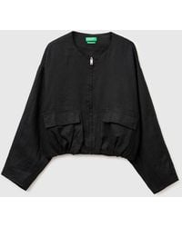 Benetton - Benetton, Pure Linen Bomber Jacket - Lyst