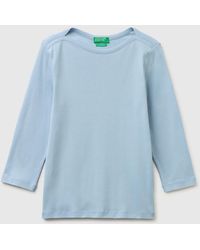 Benetton - Benetton, Slim Fit T-Shirt With Boat Neck - Lyst