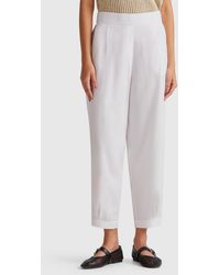 Benetton - Benetton, Flowy Trousers With Pleats - Lyst