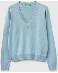 Benetton - Benetton, V-Neck Sweater - Lyst