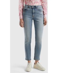 Benetton - Jeans Slim Fit Mit Hoher Taille - Lyst