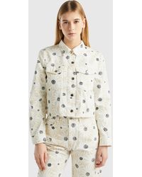 Benetton - Cropped Floral Jacket - Lyst