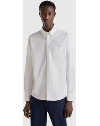 Benetton - Benetton, Camicia Regular Fit Button Down, Bianco, Uomo - Lyst
