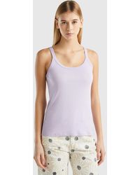 Benetton - Lilac Tank Top In Pure Cotton - Lyst