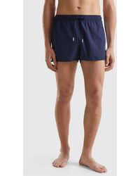 Benetton - Swim Trunks With Side Bands - Lyst