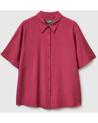 Benetton - Benetton, Flowy 3/4 Sleeve Shirt - Lyst