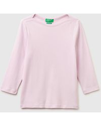 Benetton - Benetton, Slim Fit T-Shirt With Boat Neck - Lyst