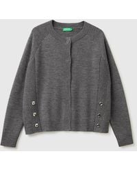 Benetton - Benetton, Knit Cardigan With Buttons - Lyst